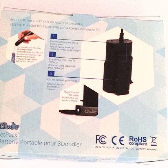 3Doodler JetPack Battey for 3Doodler Portable Battery BNIP - Picture 2 of 4